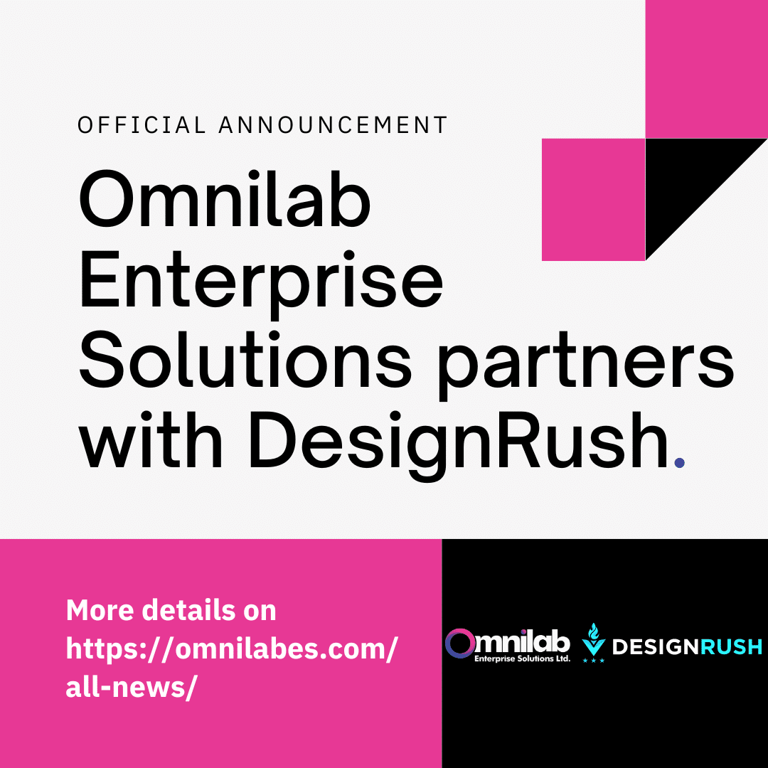 Poster showing Omnilab Enterprise Solutions partners with DesignRush